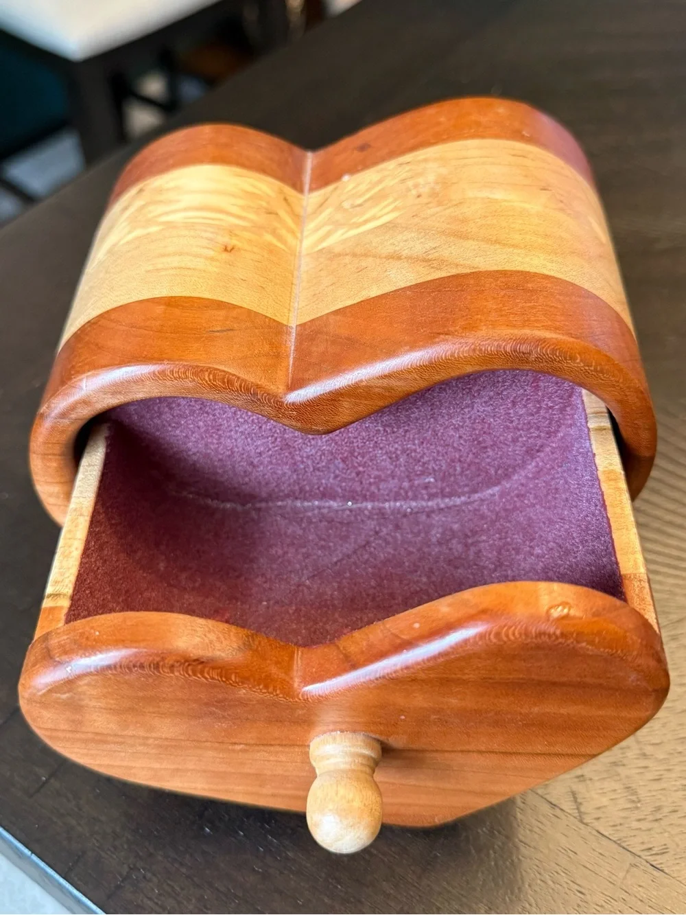 Vintage Signed William “Bill” Nash Handcrafted Heart Bandsaw Jewelry/Trinket Box